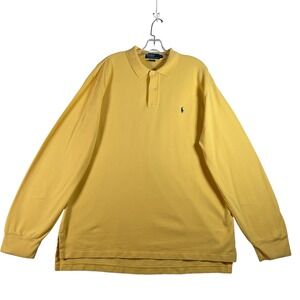 Vintage Polo Ralph Lauren Shirt Mens XL Yellow Long Sleeve Preppy Classic Cotton